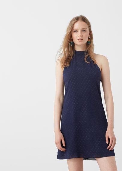 Mango Mango Polka-dot Textured Dress
