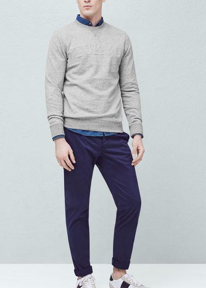 Mango Man Mango Man Embossed Text Flecked Sweatshirt