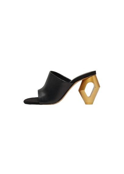 Mango Mango Metal Heel Leather Mules