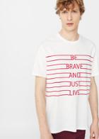 Mango Man Mango Man Printed Slub-cotton T-shirt