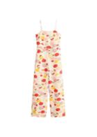 Mango Mango Flower Linen-blend Jumpsuit