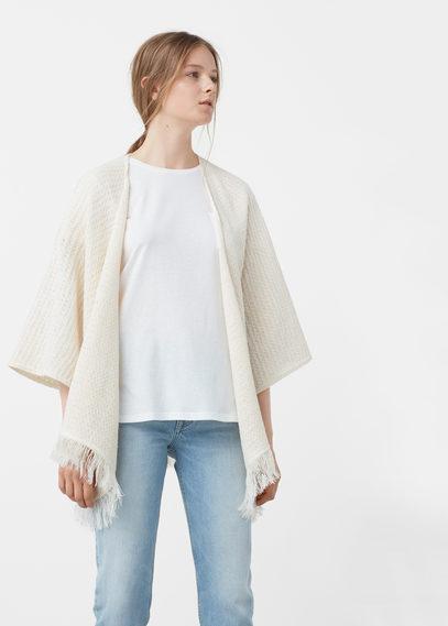Mango Mango Fringed Cotton Cape
