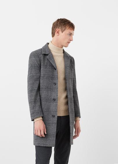 Mango Man Mango Man Prince Of Wales Wool-blend Coat