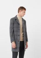 Mango Man Mango Man Prince Of Wales Wool-blend Coat