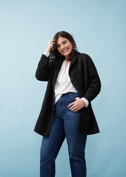 Violeta By Mango Violeta By Mango Textured Cotton-blend Coat