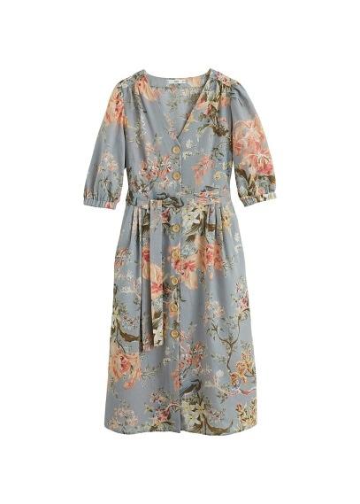 Mango Mango Floral Linen-blend Dress