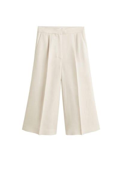 Mango Mango Flared  Linen-blend Trousers