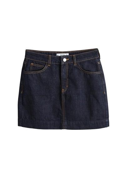 Mango Mango Contrast Seams Denim Skirt