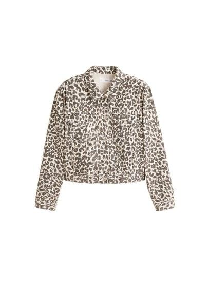 Mango Mango Leopard Denim Jacket