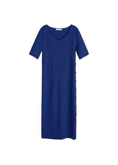 Mango Mango Buttoned Textured Dress
