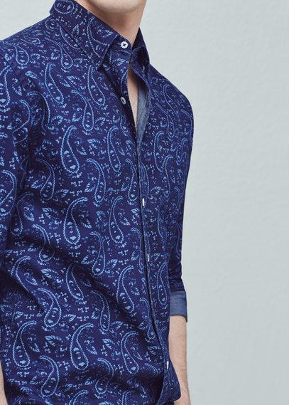 Mango Man Mango Man Slim-fit Paisley Chambray Shirt