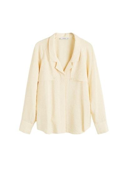 Mango Mango Lapelled Texture Blouse