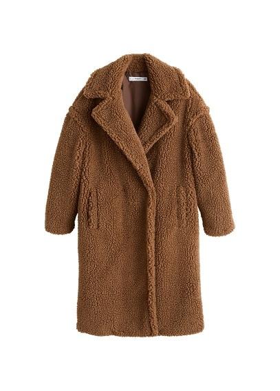 Mango Mango Faux Shearling Oversized Coat