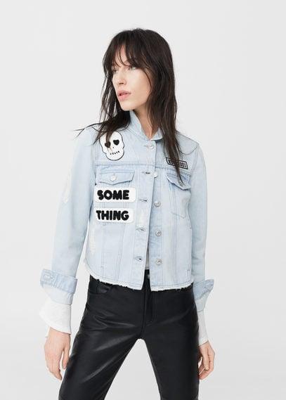 Mango Mango Patches Light Denim Jacket