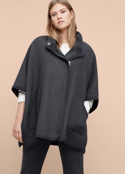 Violeta By Mango Violeta By Mango Trimmed Wool-blend Cape