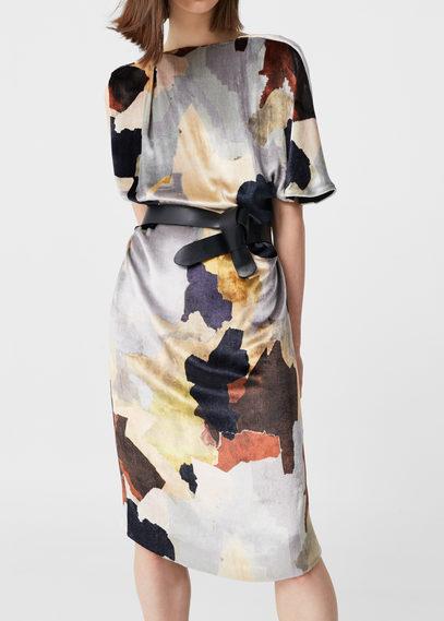 Mango Mango Velvet Silk-blend Dress