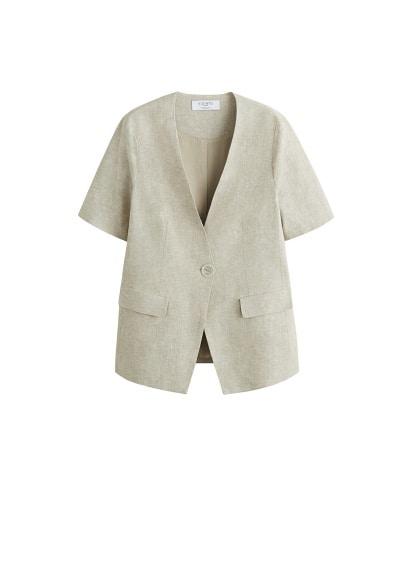 Violeta By Mango Violeta By Mango Button Linen Jacket