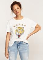 Violeta By Mango Violeta By Mango Tiger Print T-shirt