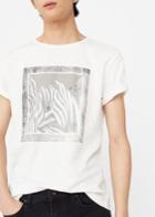 Mango Man Mango Man Slub-cotton Printed T-shirt