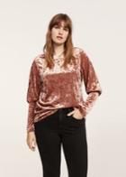 Violeta By Mango Violeta By Mango Puffed Sleeves Velvet T-shirt