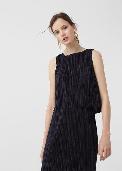 Mango Mango Pleated Strap Top