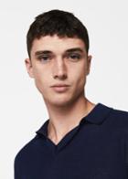 Mango Man Mango Man Textured-panel Cotton Polo Shirt