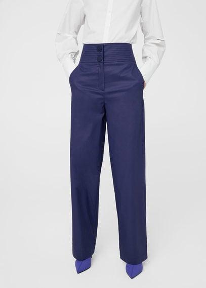 Mango Mango Seams Waist Coated Trousers