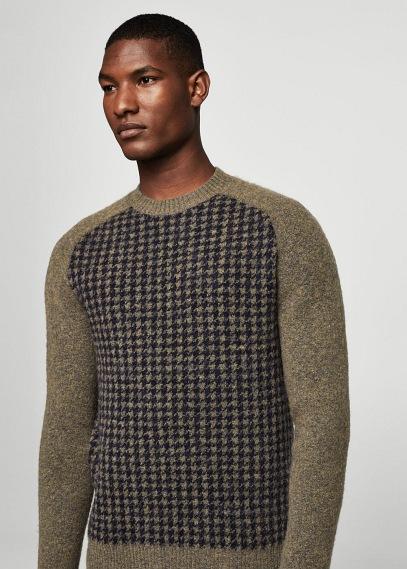 Mango Man Mango Man Houndstooth Knit Sweater