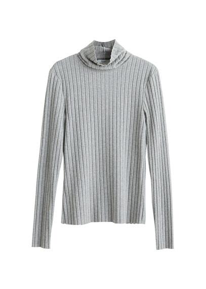 Mango Mango Ribbed High Neck T-shirt