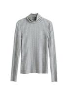 Mango Mango Ribbed High Neck T-shirt