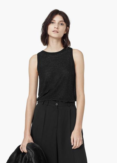 Mango Mango Metallic Texture Top
