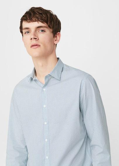 Mango Man Mango Man Slim-fit Micro Print Shirt