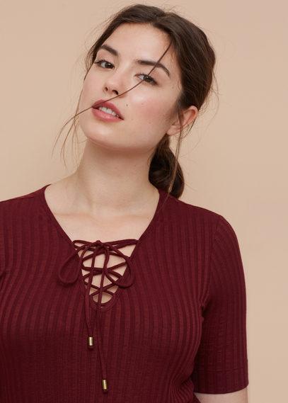 Violeta By Mango Violeta By Mango Ribbed Cord T Shirt