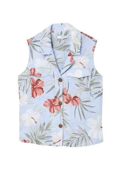 Mango Mango Floral Linen-blend Shirt