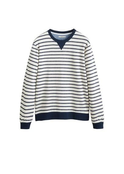 Mango Man Mango Man Striped Plush Cotton Sweatshirt
