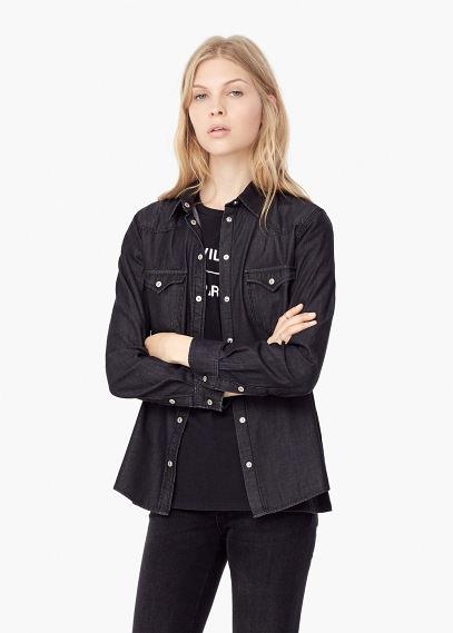 Mango Mango Dark Denim Shirt