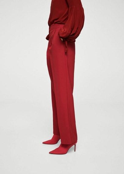 Mango Mango Pleat Textured Trousers
