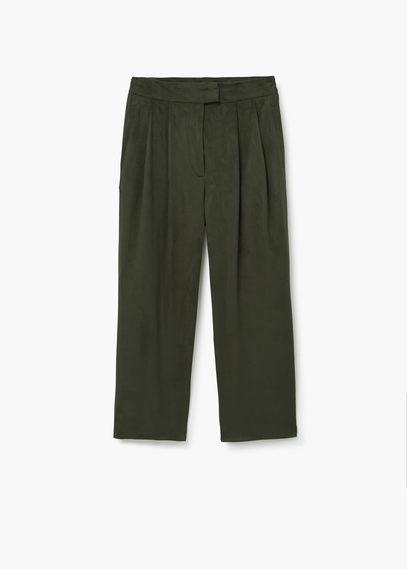 Mango Textured Crop Trousers