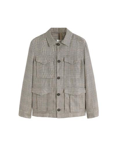 Mango Man Mango Man Contrasting Pattern Field Jacket