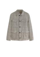 Mango Man Mango Man Contrasting Pattern Field Jacket