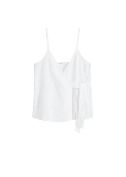 Mango Mango Embroidered Strap Top