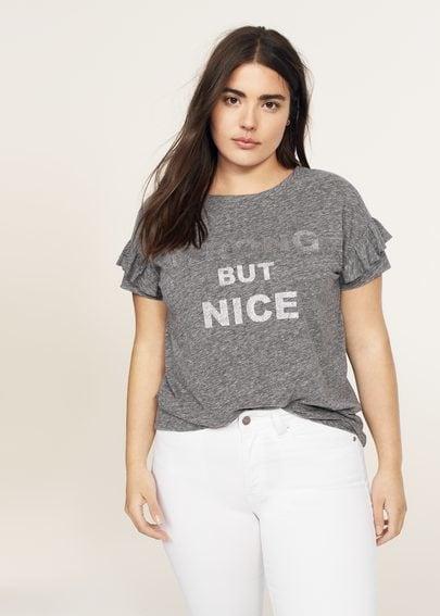 Violeta By Mango Violeta By Mango Ruffled Message T-shirt