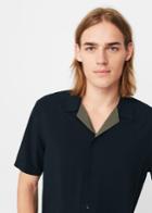 Mango Man Mango Man Regular-fit Contrast Collar Shirt