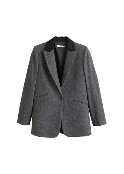 Mango Mango Contrast Flap Blazer