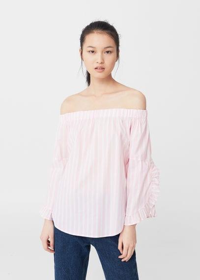 Mango Mango Off-shoulder Poplin Blouse