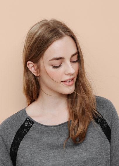 Violeta By Mango Violeta By Mango Lace Panels Sweater