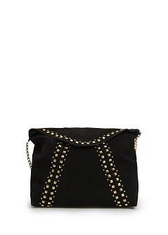 Mango Studded Suede Messenger Bag