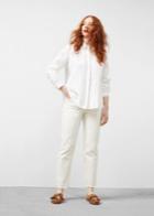 Violeta By Mango Violeta By Mango Linen-blend Trimmed Shirt