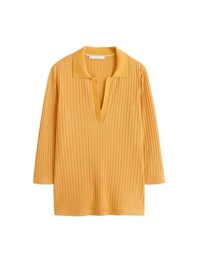 Violeta By Mango Violeta By Mango Ribbed Polo Shirt