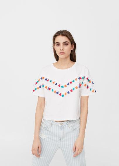 Mango Mango Tassels Cotton T Shirt